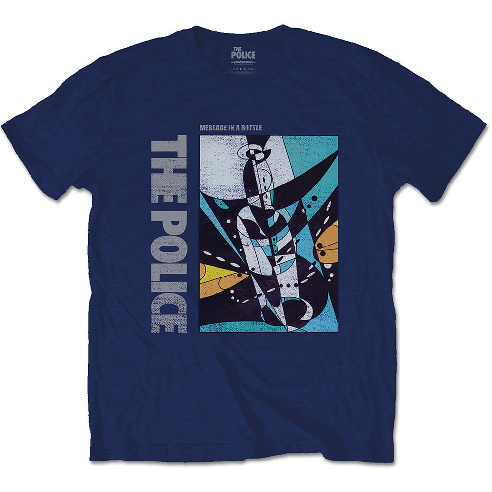 Tričko The Police - Message in a Bottle, Unisex,Modrá,XXL