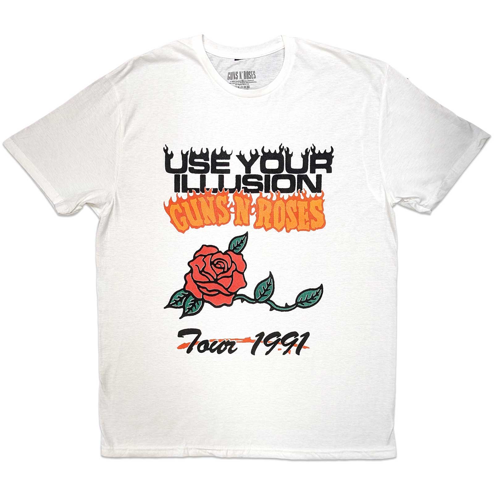 Tričko Guns N’ Roses - Use Your Illusion Tour 1991, Unisex,Biela,XXL