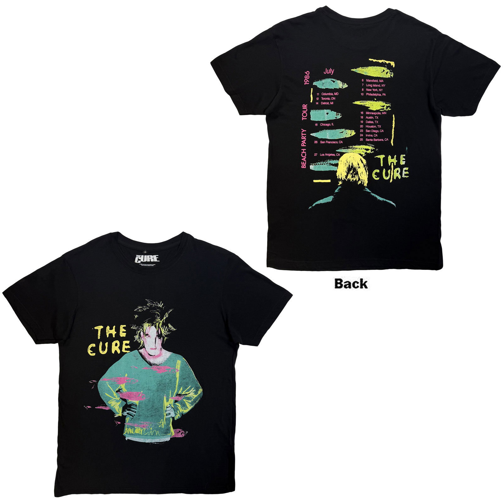 Tričko The Cure - Beach Party Tour '86, Unisex,Čierna,XXL