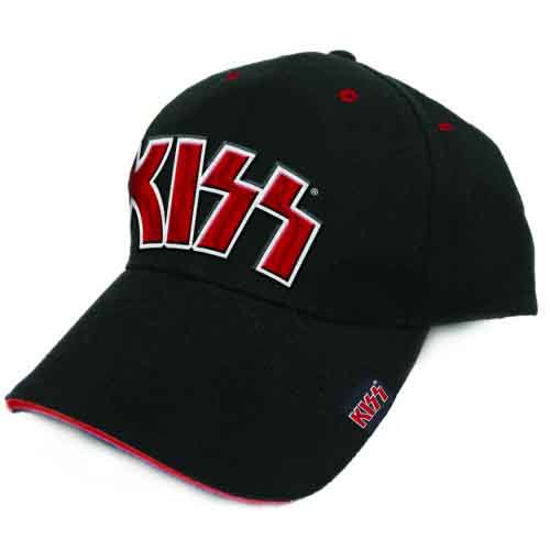 Šiltovka Kiss - Red on White Logo, Unisex,Čierna,Univerzálna