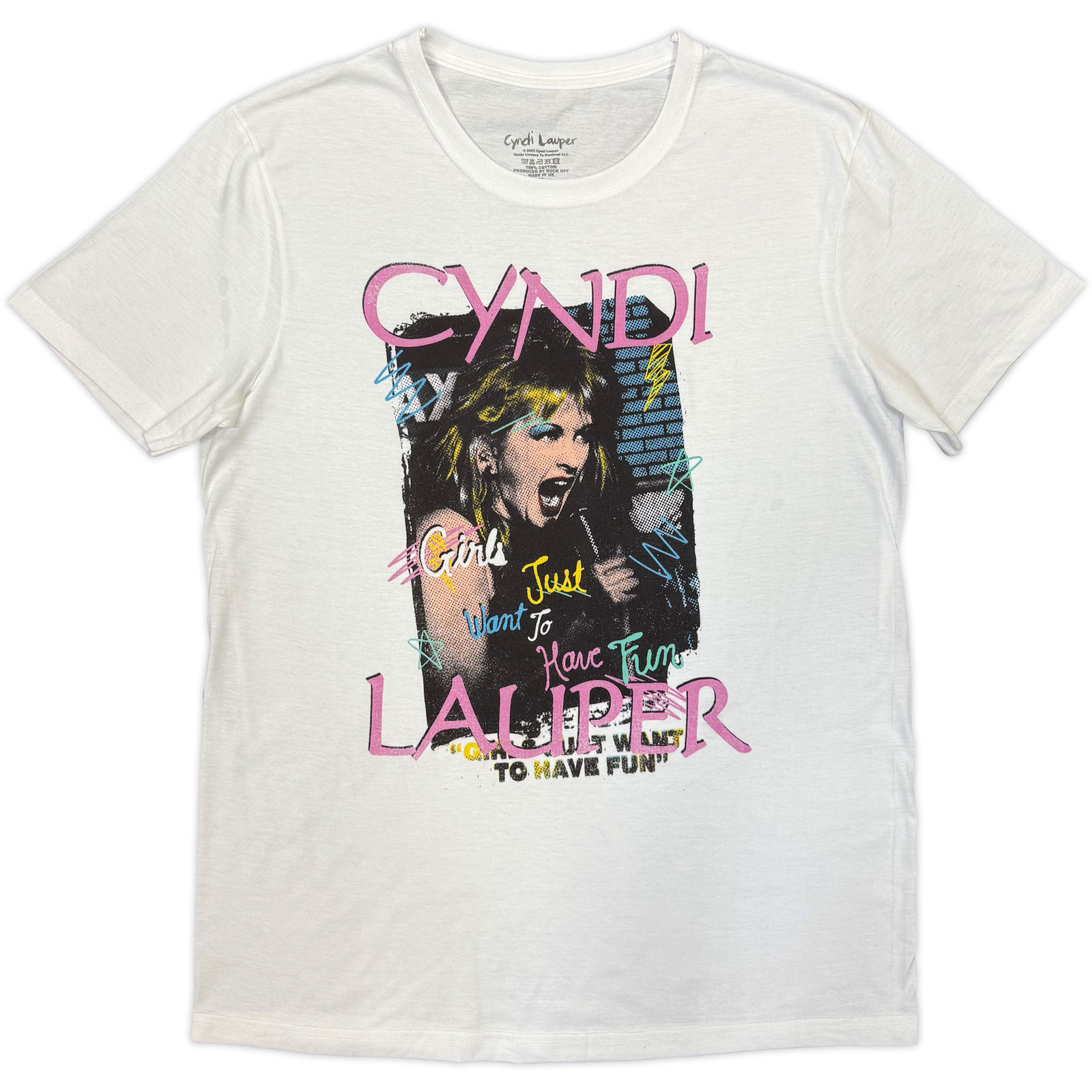 Tričko Cyndi Lauper - Singing, Unisex,Biela,XXL