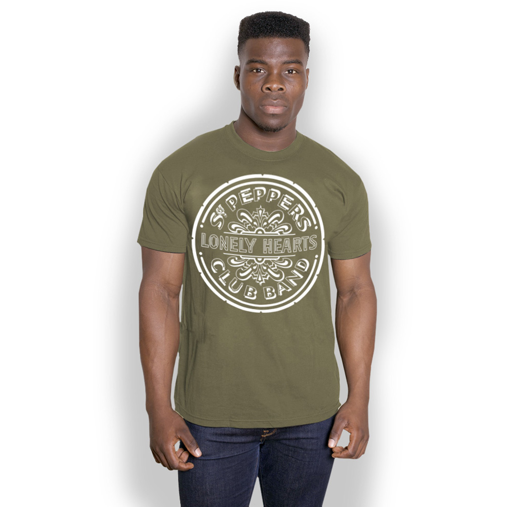 Tričko The Beatles - Lonely Hearts, Unisex,Zelená,XXL