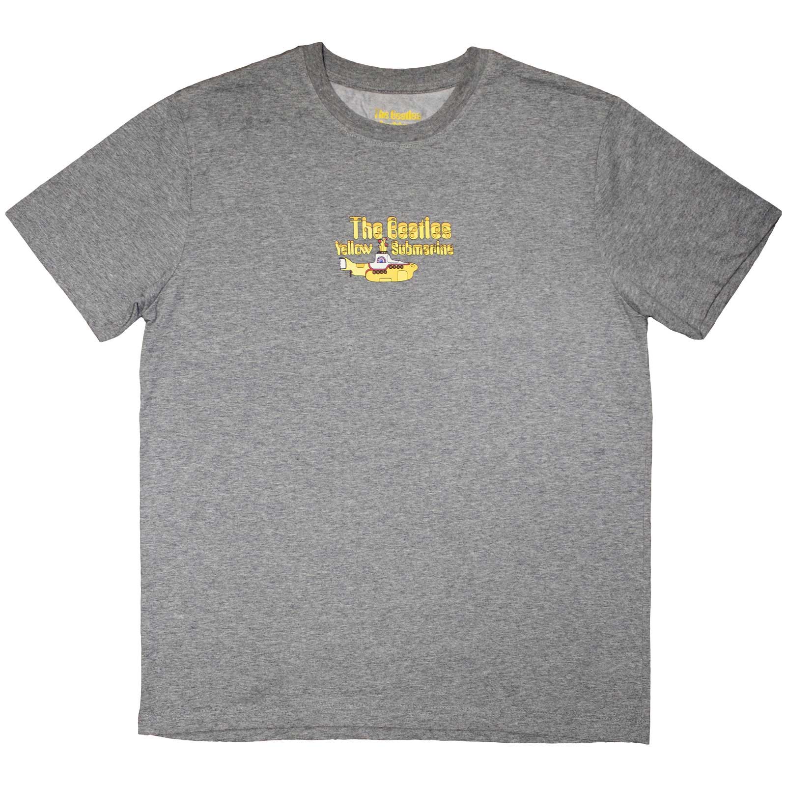 Tričko The Beatles - Yellow Submarine Mini Sub & Logo, Unisex,Šedá,XXL