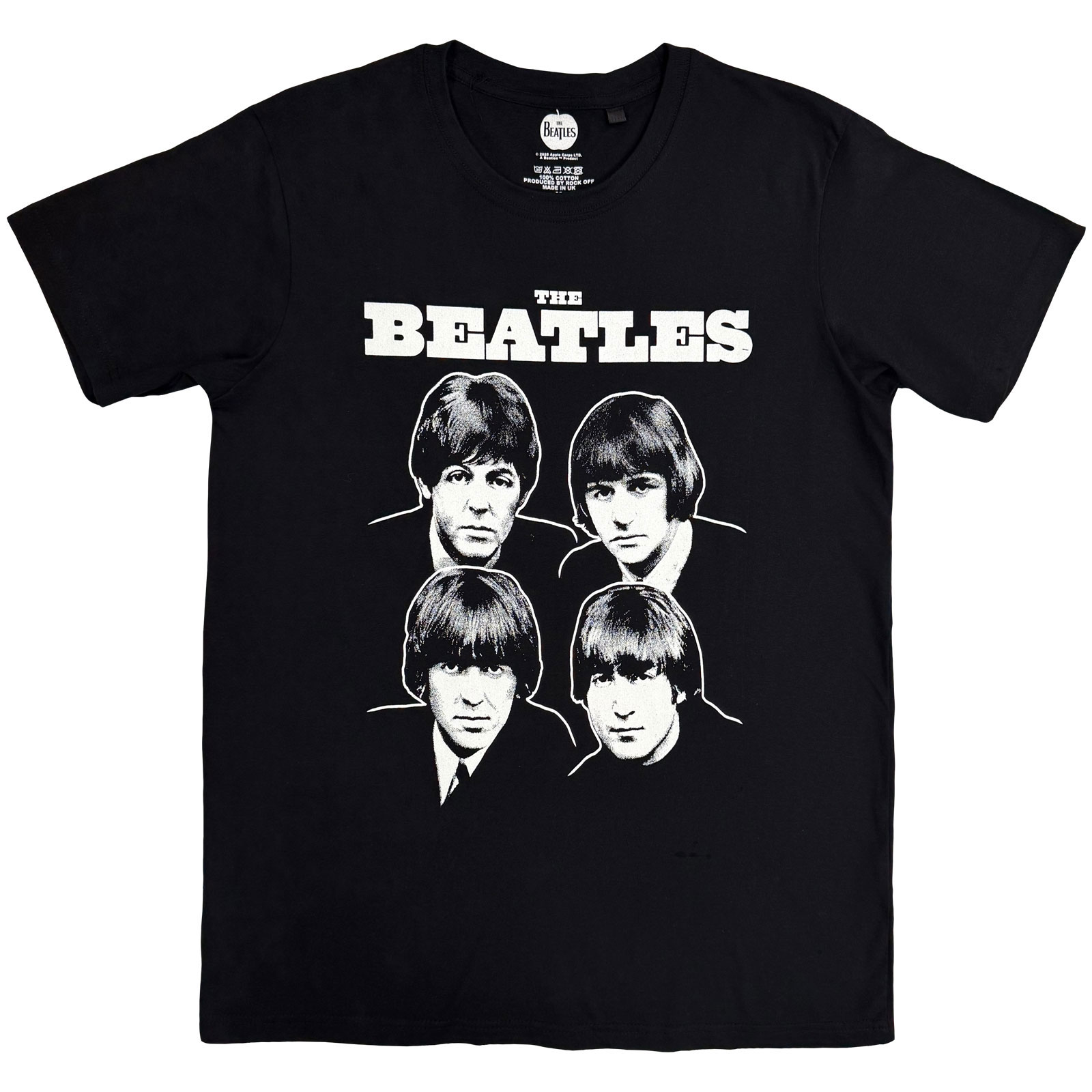Tričko The Beatles - Black & White Band, Unisex,Čierna,XXL
