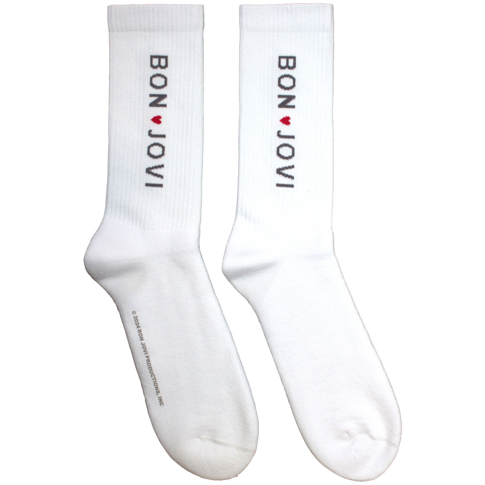 Ponožky Bon Jovi - Heart, Unisex,Biela,UK 7 - 11