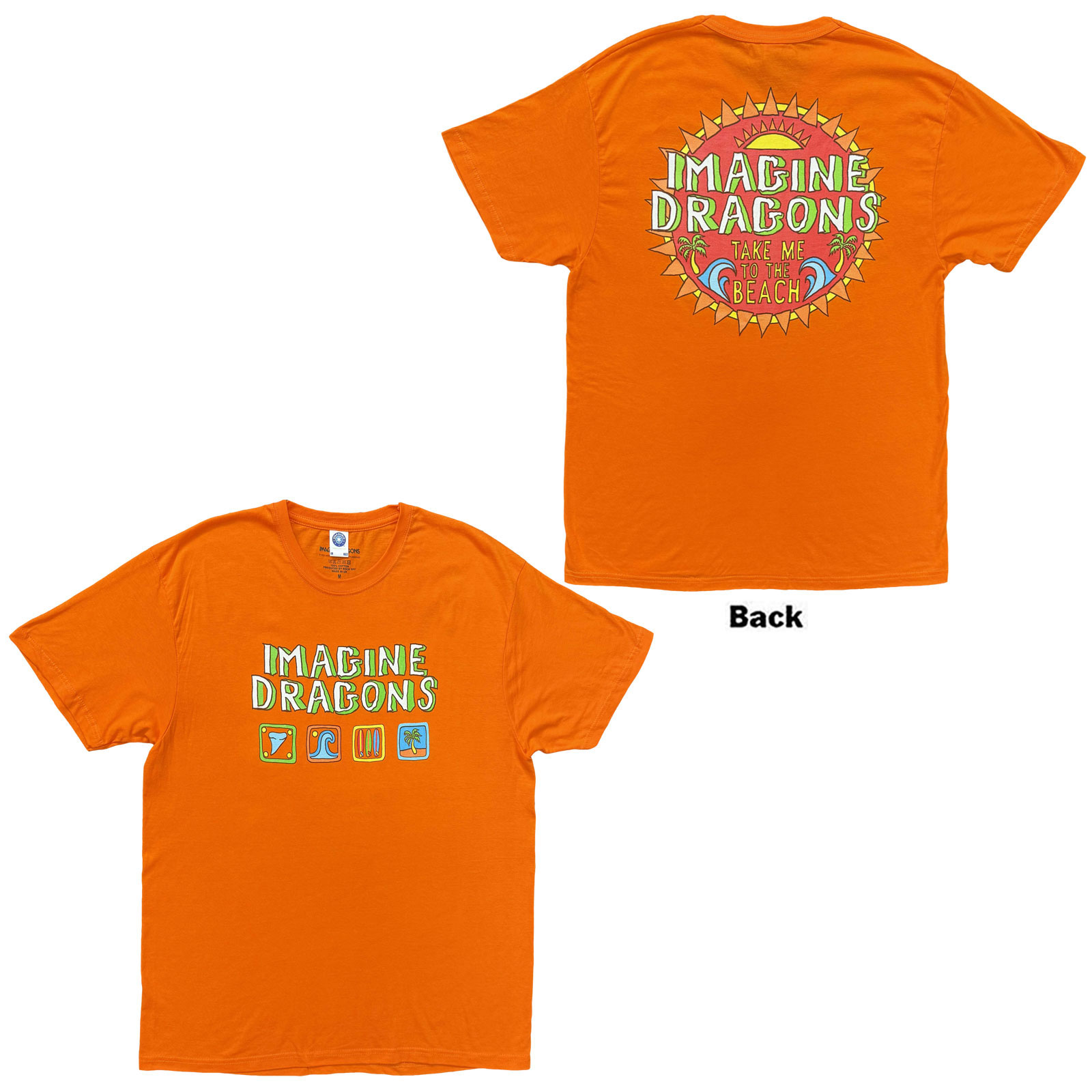 Tričko Imagine Dragons - Take Me To The Beach, Unisex,Oranžová,XXL