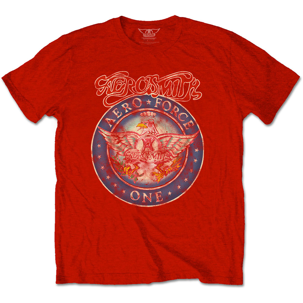 Tričko Aerosmith - Aero Force, Unisex,Červená,XXL