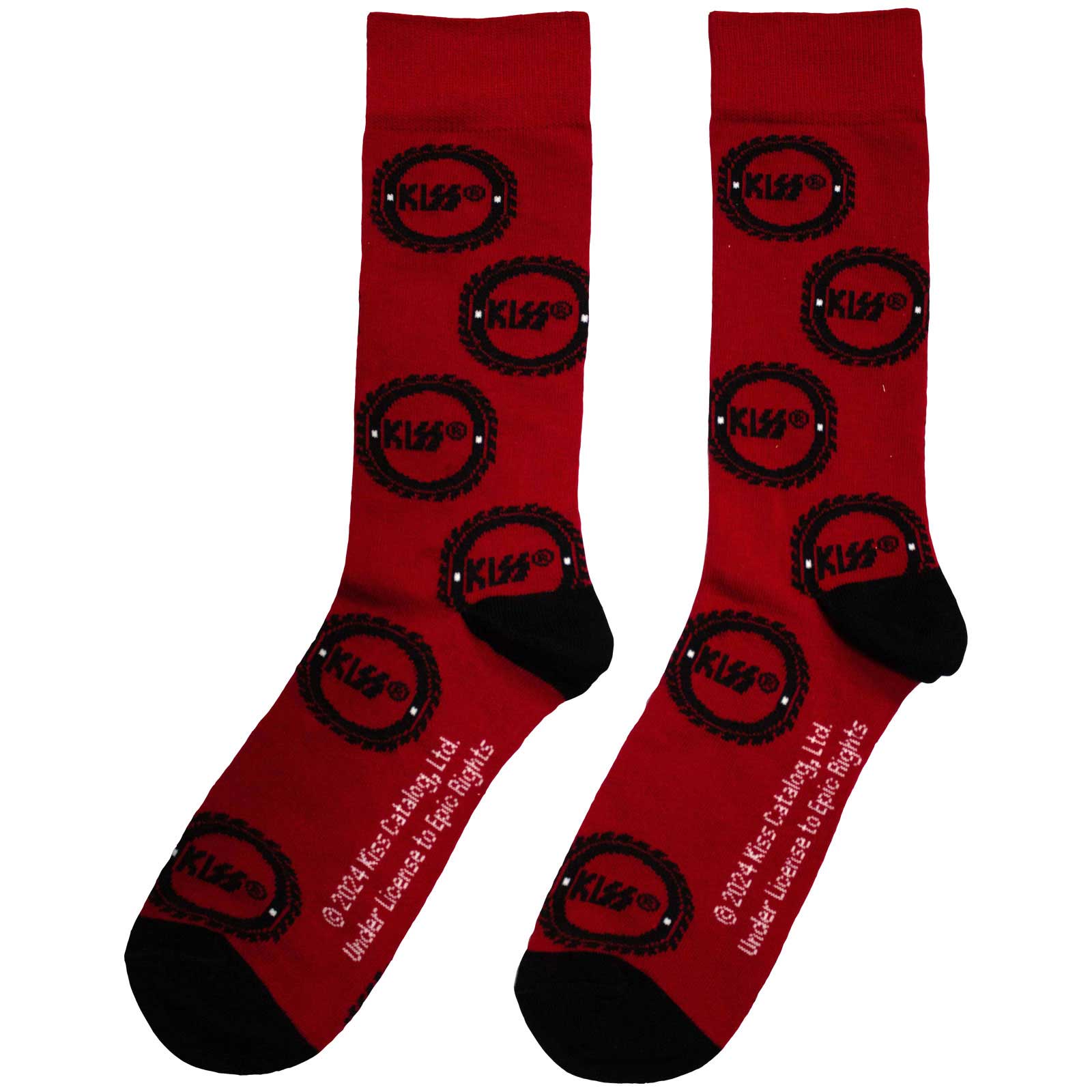 Ponožky Kiss - Buzzsaw Logo Pattern, Unisex,Červená,UK 7 - 11