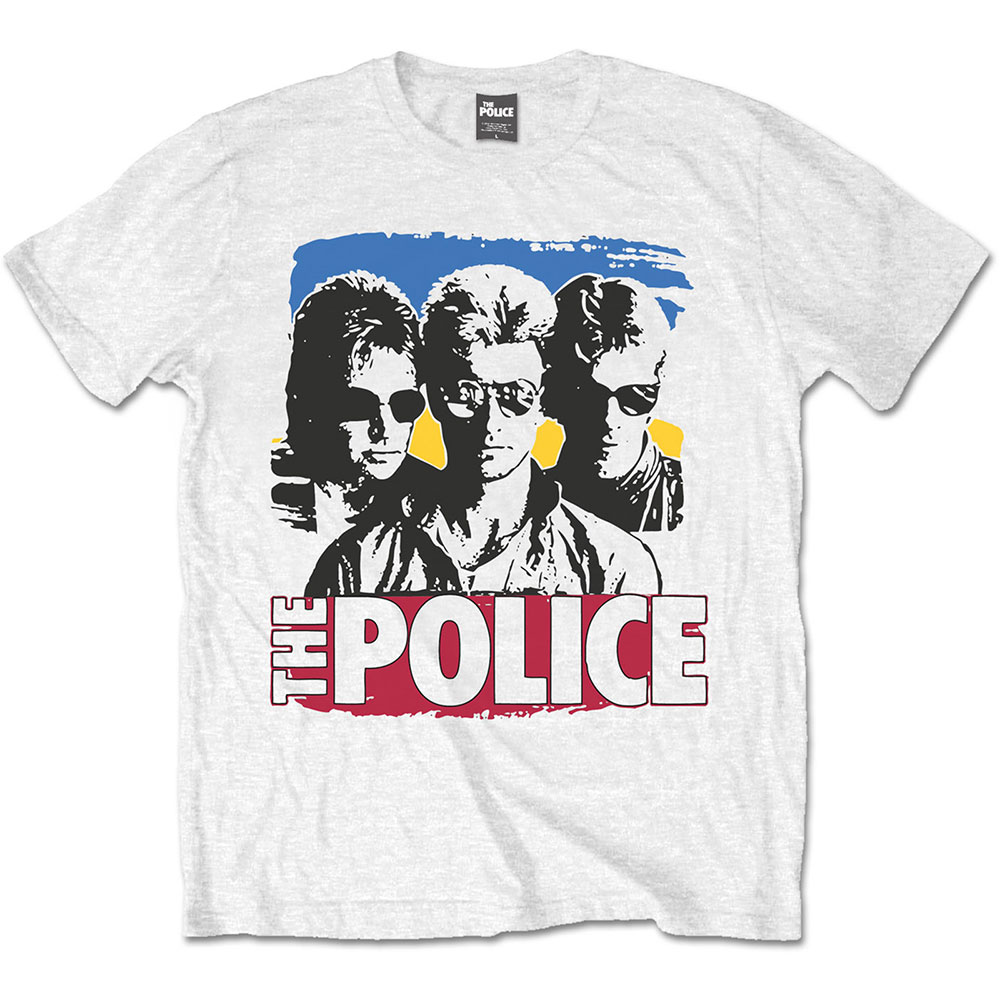 Tričko The Police - Band Photo Sunglasses, Unisex,Biela,M