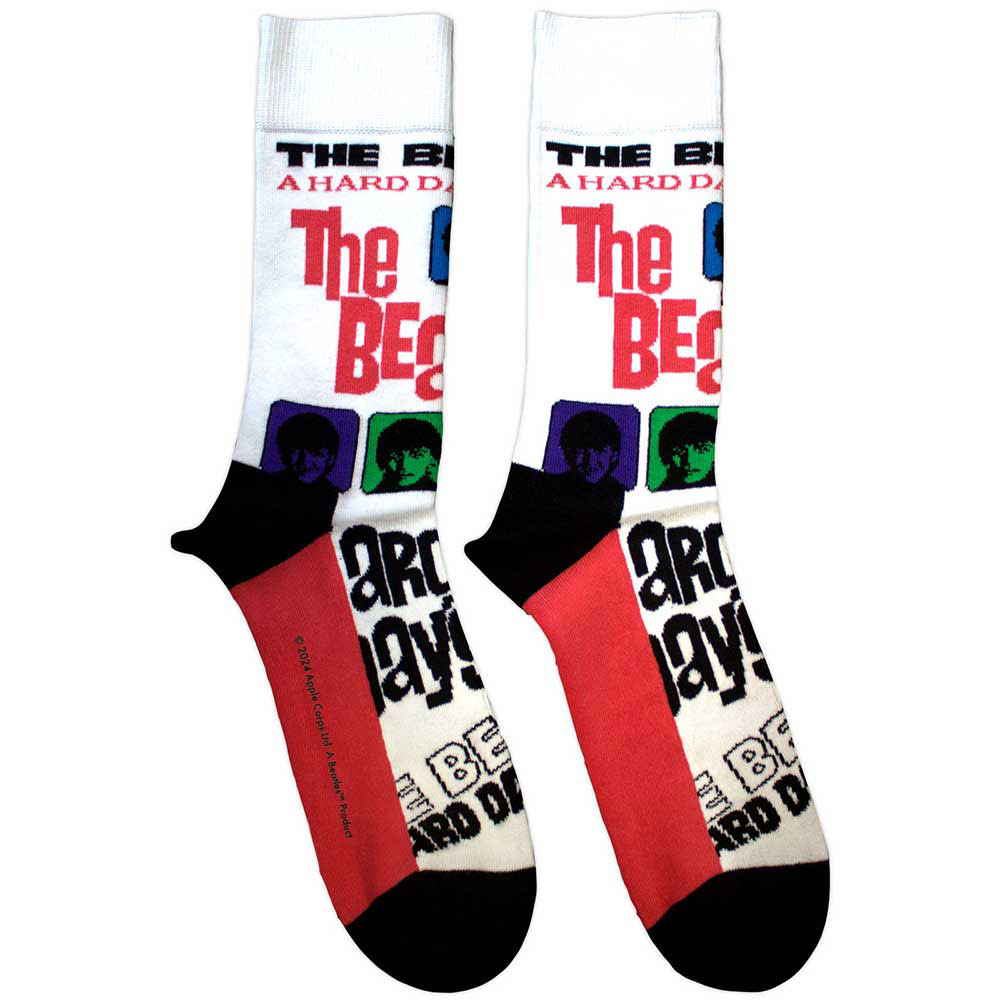 Ponožky The Beatles - A Hard Day's Night Colours, Unisex,Biela,UK 4 - 7