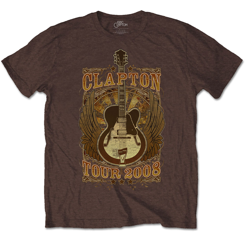 Tričko Eric Clapton - Tour 2008, Unisex,Hnedá,M