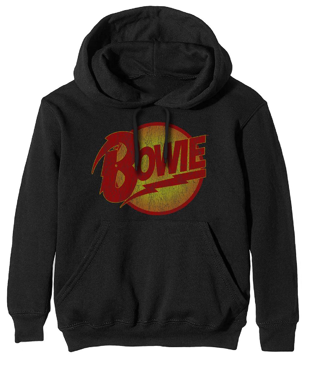 Mikina David Bowie - Vintage Diamond Dogs Logo, Unisex,Čierna,XXL