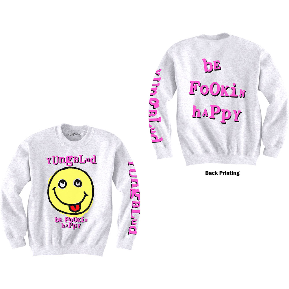 Crewneck Yungblud - Raver Smile, Unisex,Biela,XXL