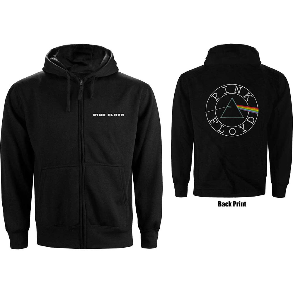 Mikina na zips Pink Floyd - Circle Logo, Žena,Čierna,L