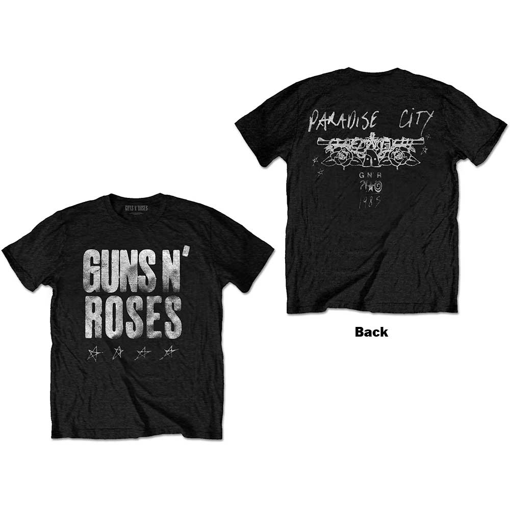 Tričko Guns N’ Roses - Paradise City Stars, Unisex,Čierna,XXL