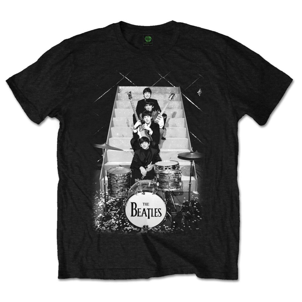 Tričko The Beatles - Stage Stairs, Unisex,Čierna,XXL