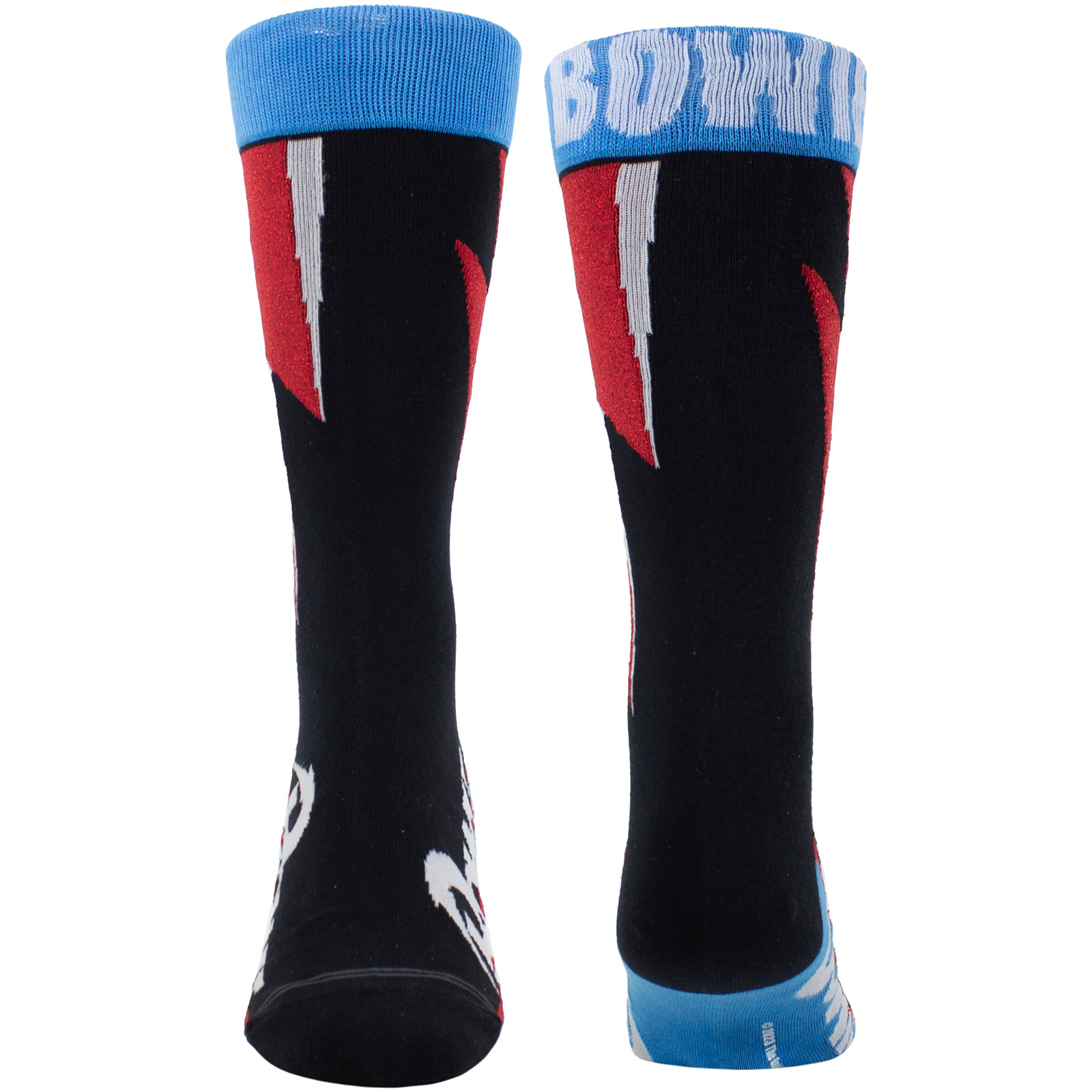 Ponožky David Bowie - Unisex Crew Socks: Red Flash (Black) (UK Size 6.5 - 11), Unisex,Čierna,Univerzálna