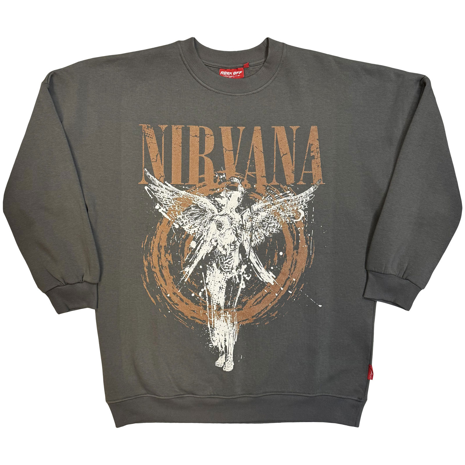 Crewneck Nirvana - Ladies Unplugged Sweatshirt: In Utero Angel Circle (Grey), Žena,Šedá,XXL