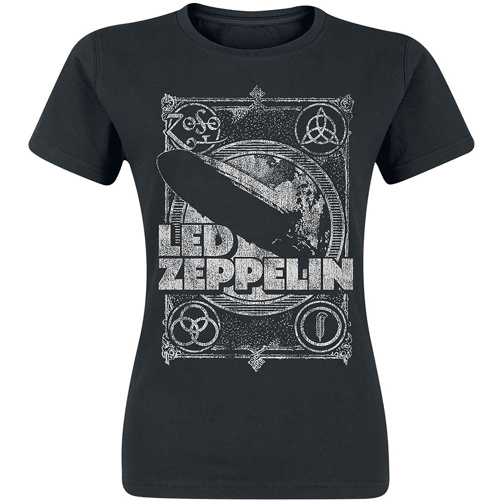 Tričko Led Zeppelin - Vintage Print LZ1, Žena,Čierna,XXL