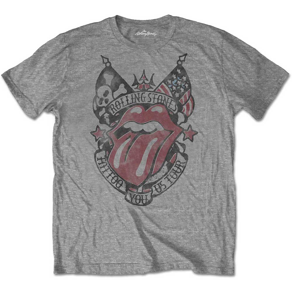 Tričko The Rolling Stones - Tattoo You US Tour, Unisex,Šedá,XXL