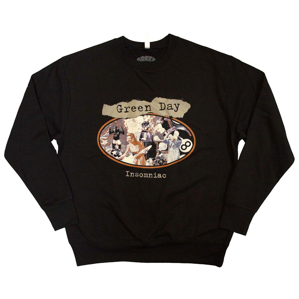 Crewneck Green Day - Insomniac, Unisex,Čierna,XL