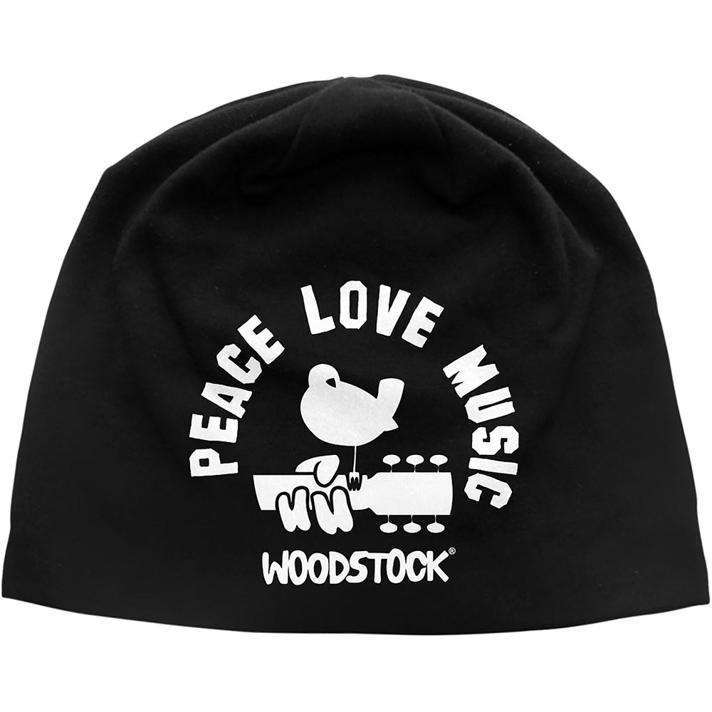 Čapica Woodstock - Peace, Love, Music, Unisex,Čierna,Univerzálna