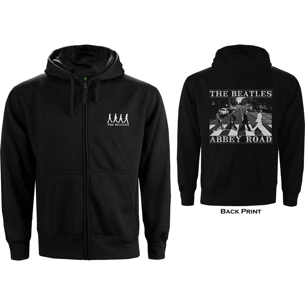 Mikina na zips The Beatles - Abbey Road, Unisex,Čierna,XXL