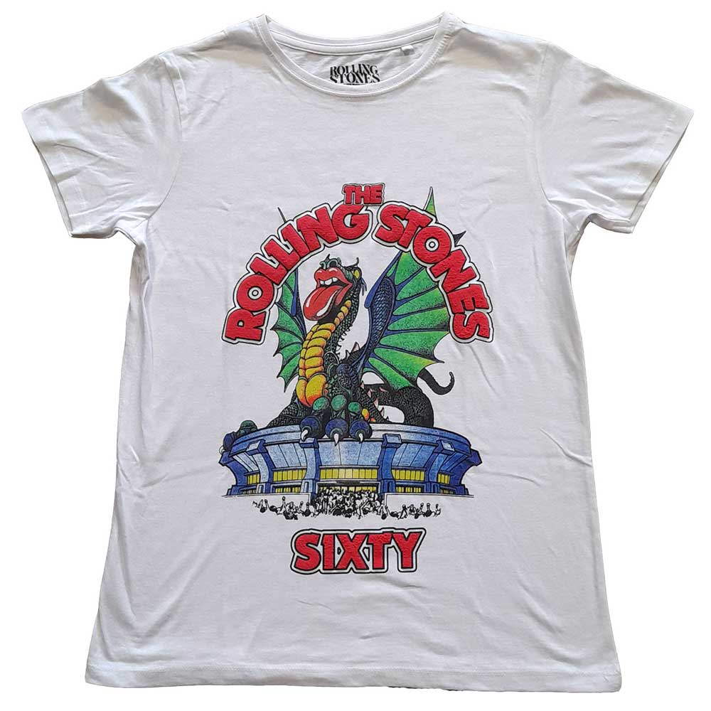 Tričko The Rolling Stones - Sixty Stadium Dragon, Žena,Biela,3XL
