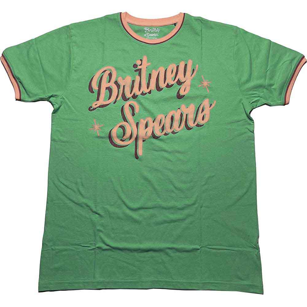 Tričko Britney Spears - Retro Text, Unisex,Zelená,XXL