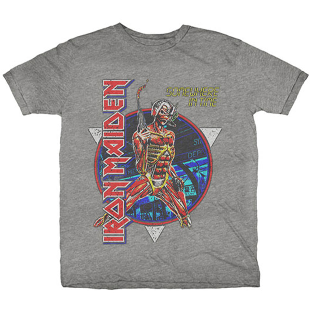 Tričko Iron Maiden - Somewhere in Time, Unisex,Šedá,XXL