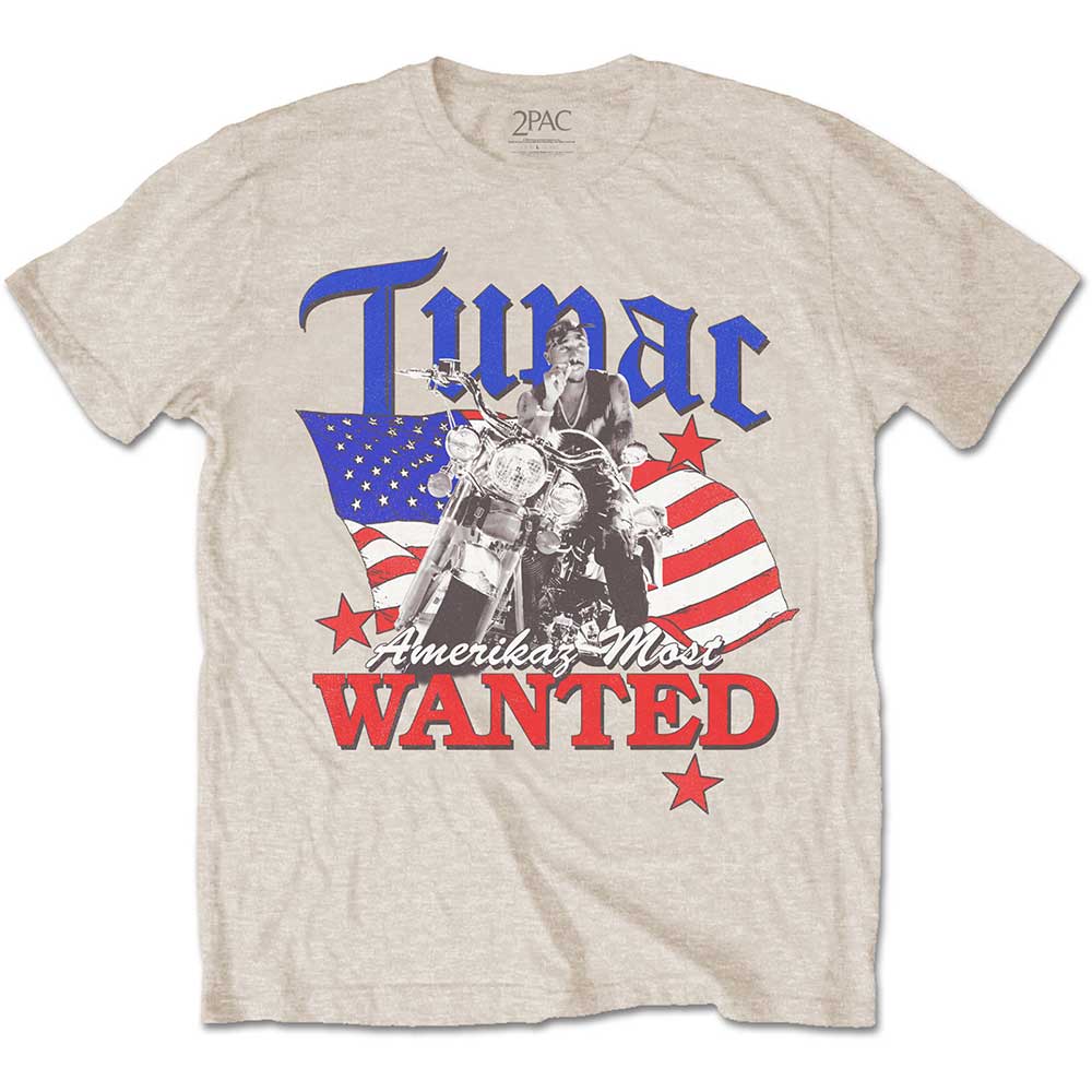 Tričko 2Pac - Most Wanted, Unisex,Natural,XXL