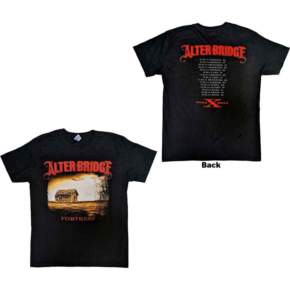 Tričko Alter Bridge - Fortress 2014 Tour Dates, Unisex,Čierna,S