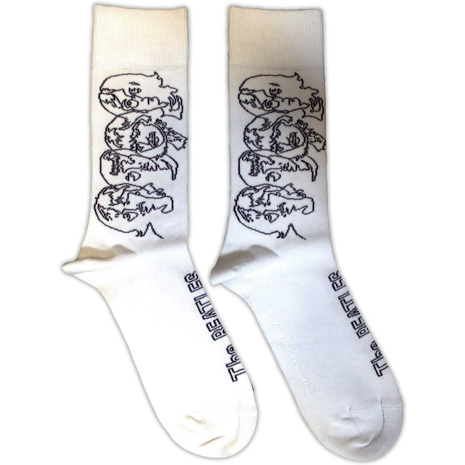 Ponožky The Beatles - White Album Faces Outlines, Unisex,Biela,UK 7 - 11