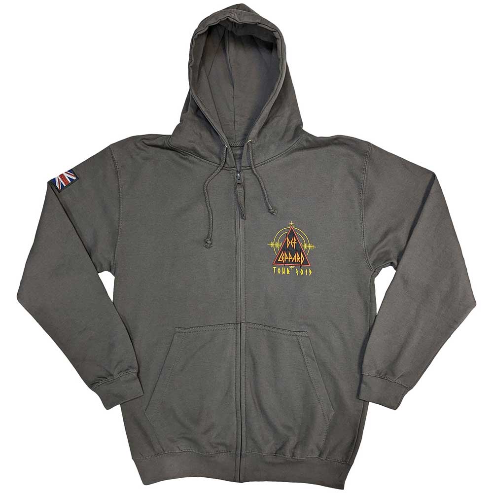 Mikina na zips Def Leppard - Logo Tour 2019, Unisex,Šedá,S