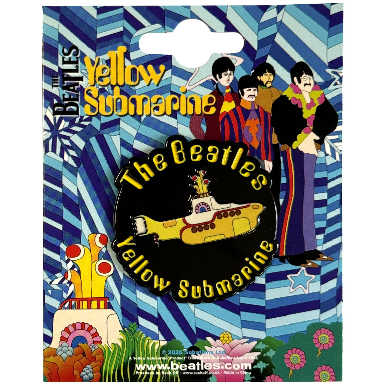Odznak The Beatles - Yellow Submarine Spinning Sub