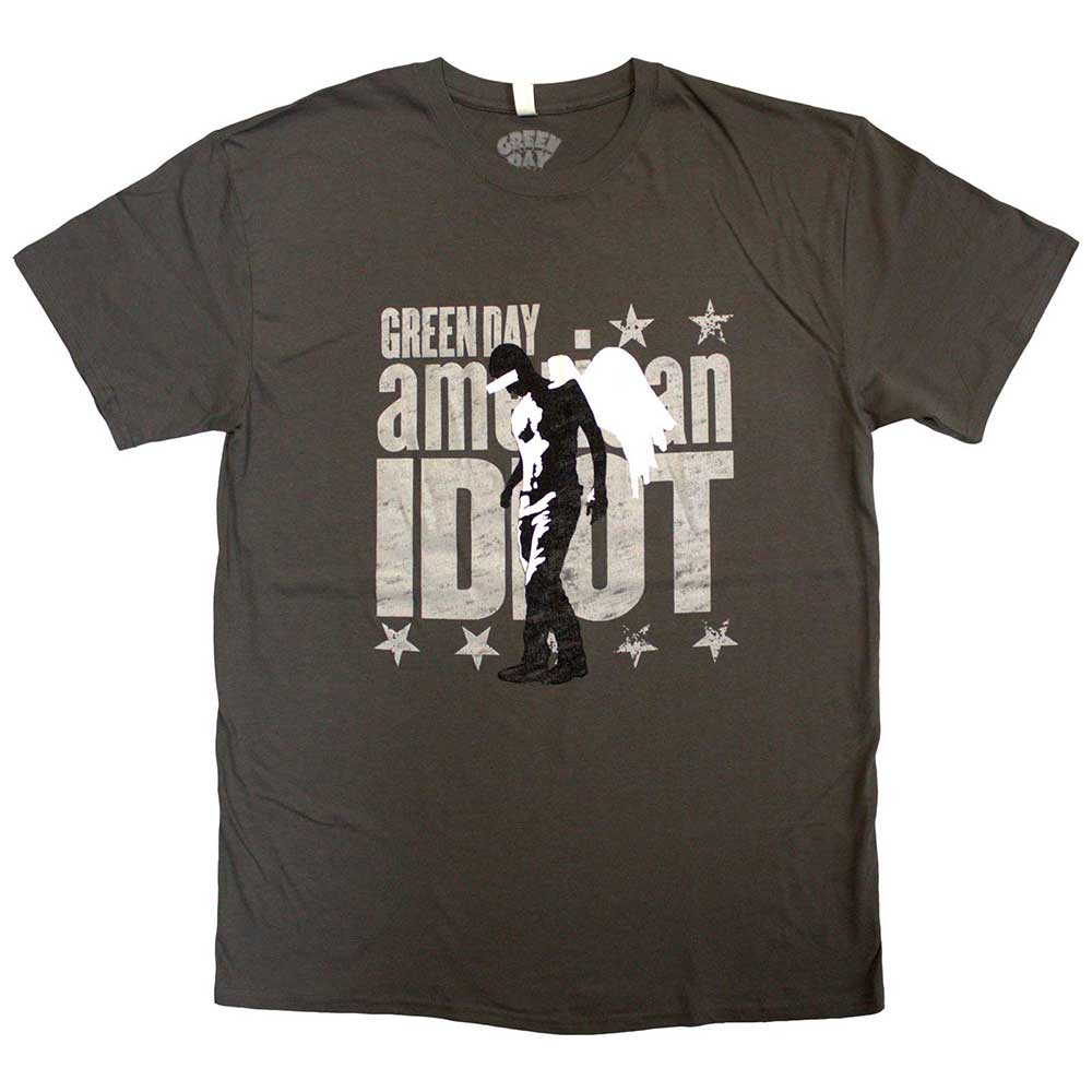 Tričko Green Day - Am Idiot Angel, Unisex,Šedá,XXL