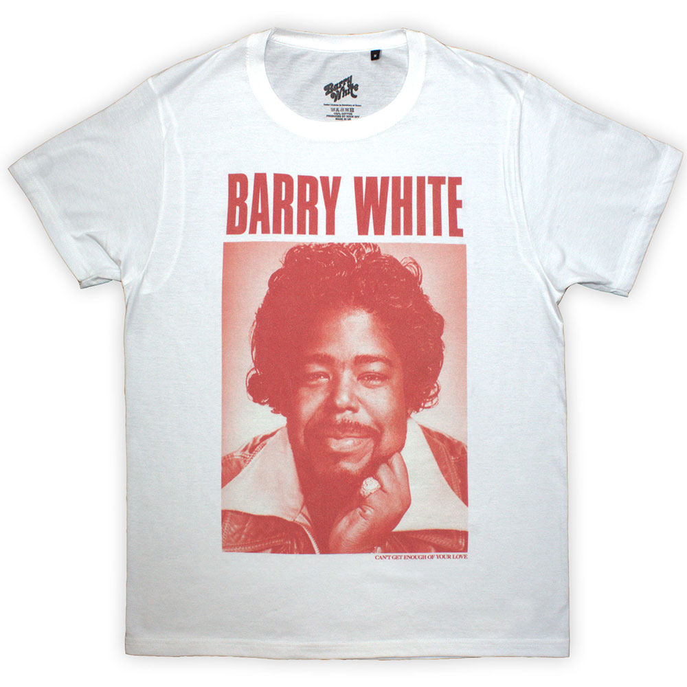 Tričko Barry White - Box Photo, Unisex,Biela,XXL