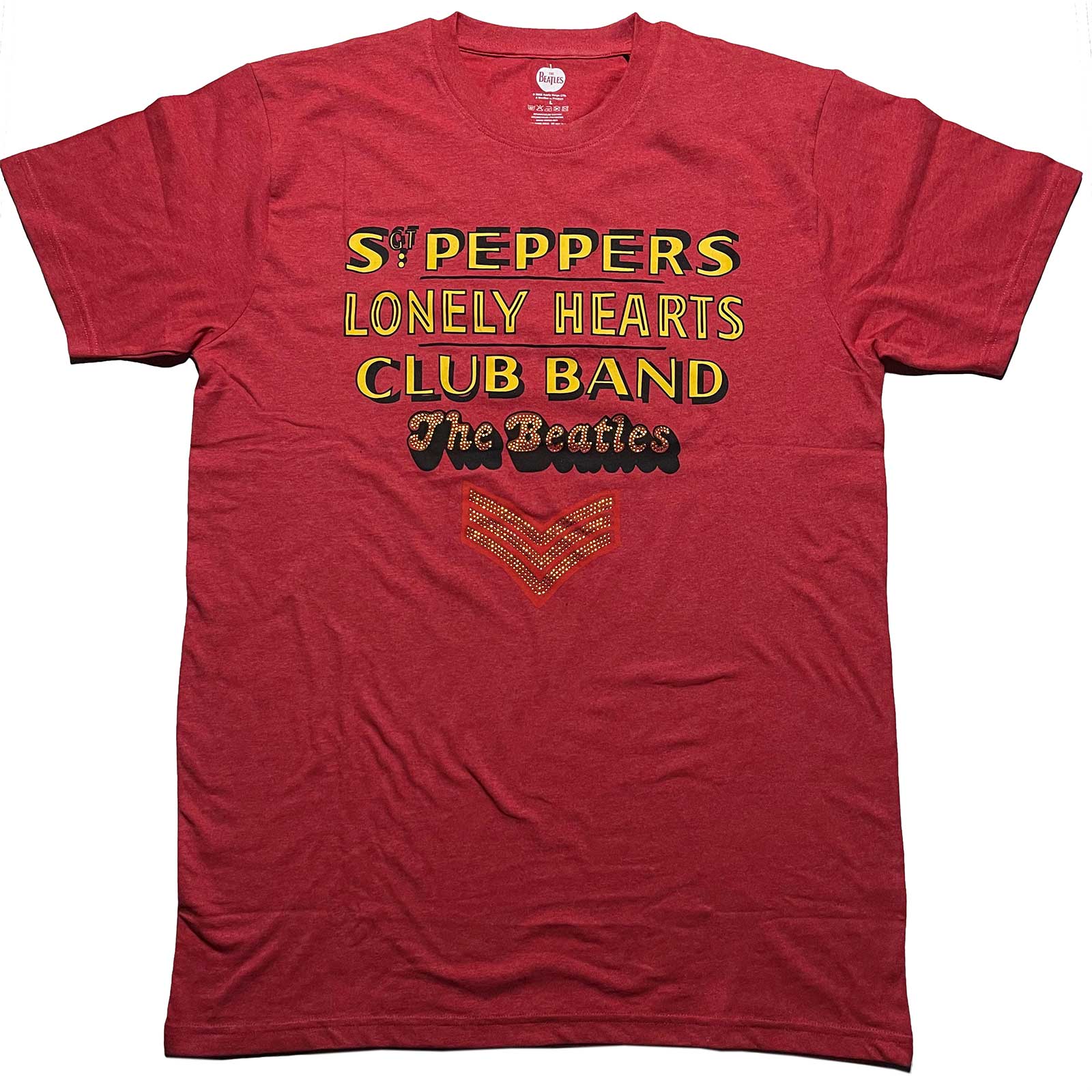 Tričko The Beatles - Sgt Pepper Stacked, Unisex,Červená,XXL