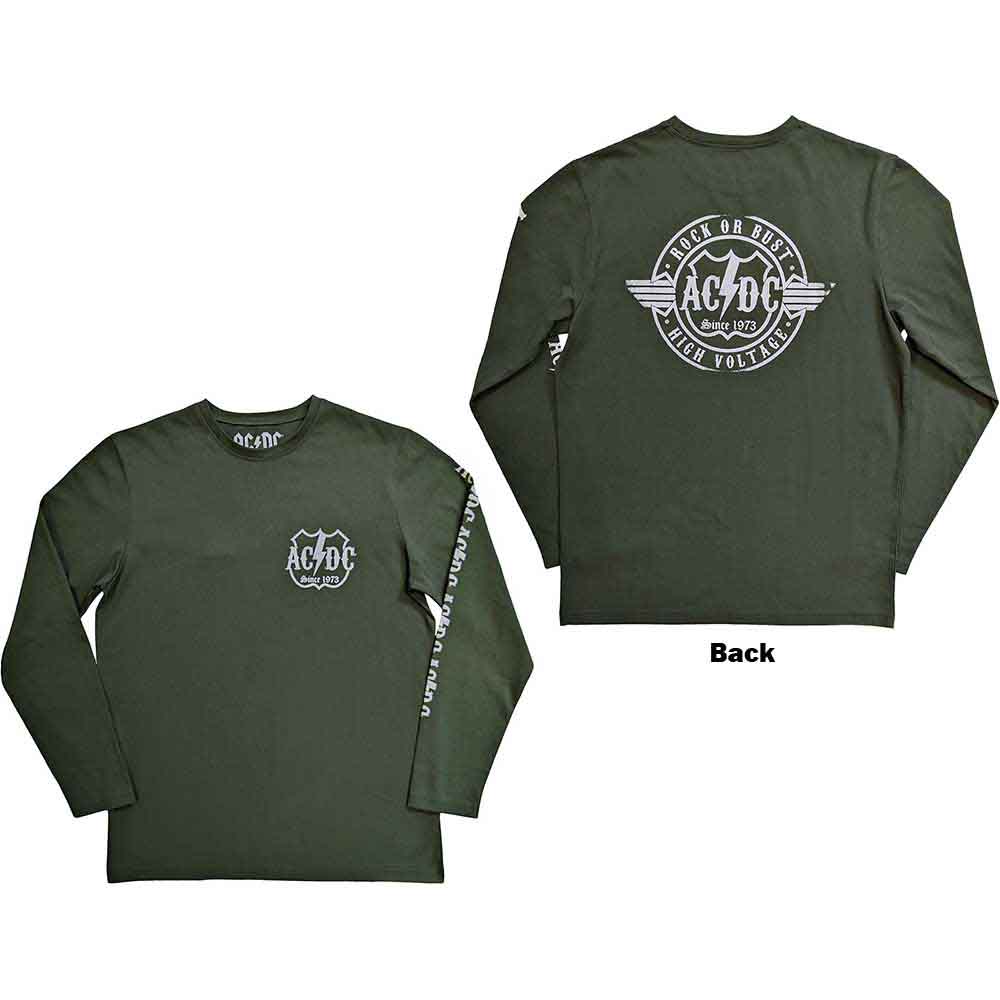 Tričko s dlhým rukávom AC/DC - Rock Or Bust, Unisex,Zelená,XXL