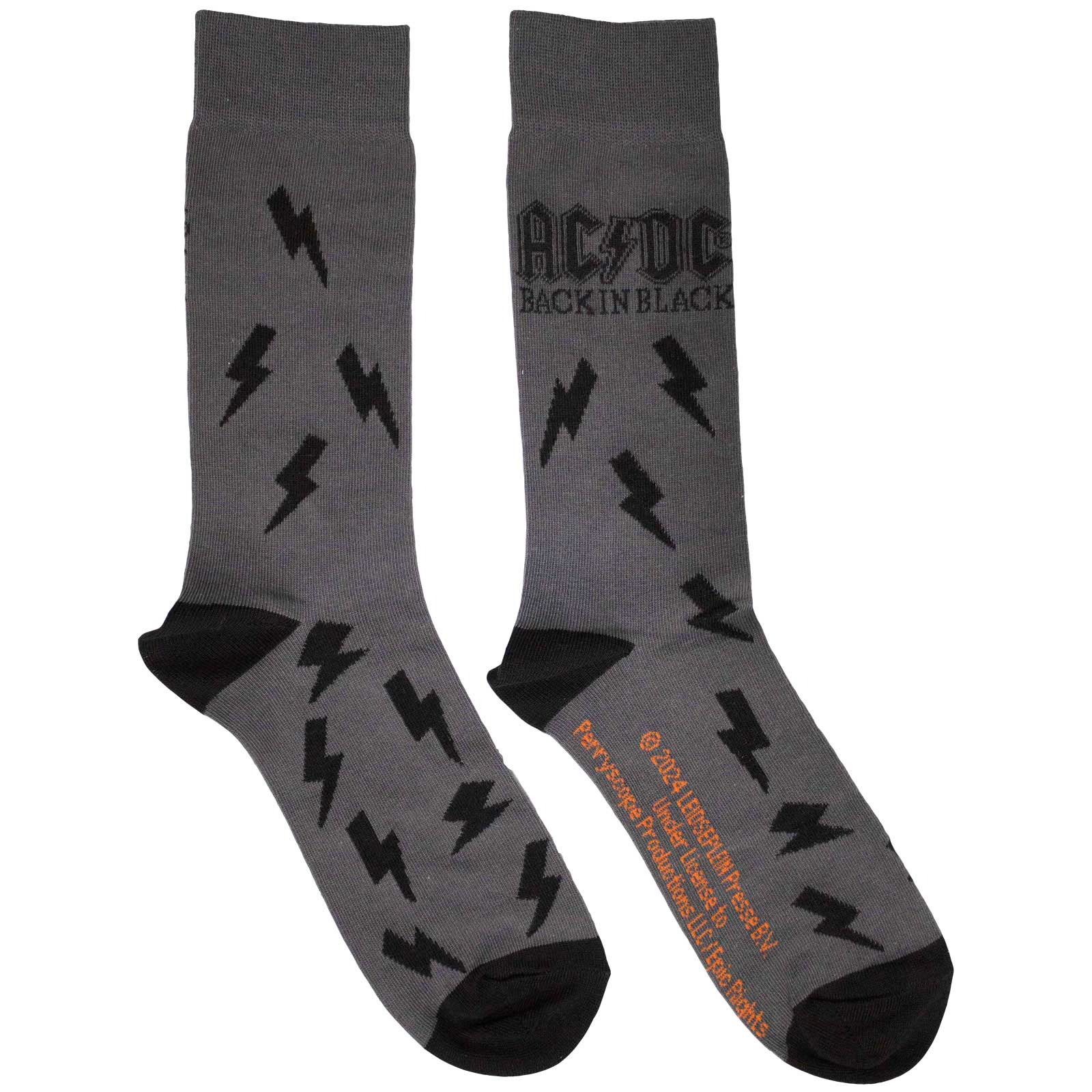 Ponožky AC/DC - Back in Black Bolts, Unisex,Šedá,UK 7 - 11