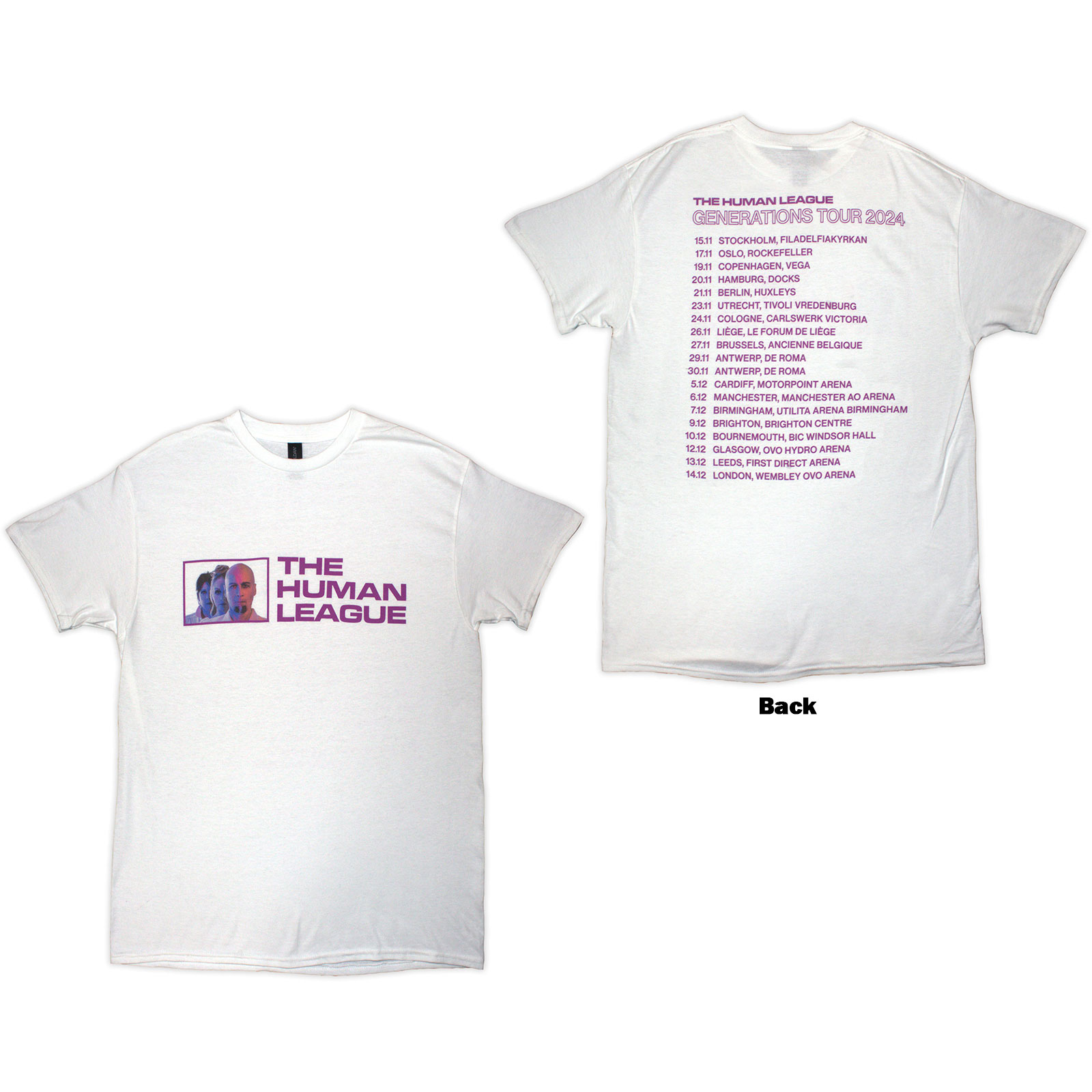 Tričko The Human League - Generations Tour '24 Photo, Unisex,Biela,XXL