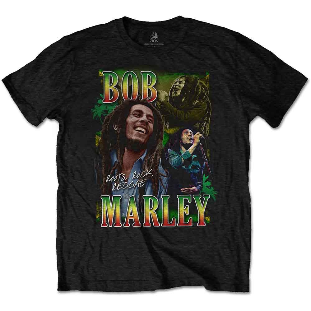 Tričko Bob Marley - Roots, Rock, Reggae Homage, Unisex,Čierna,XL
