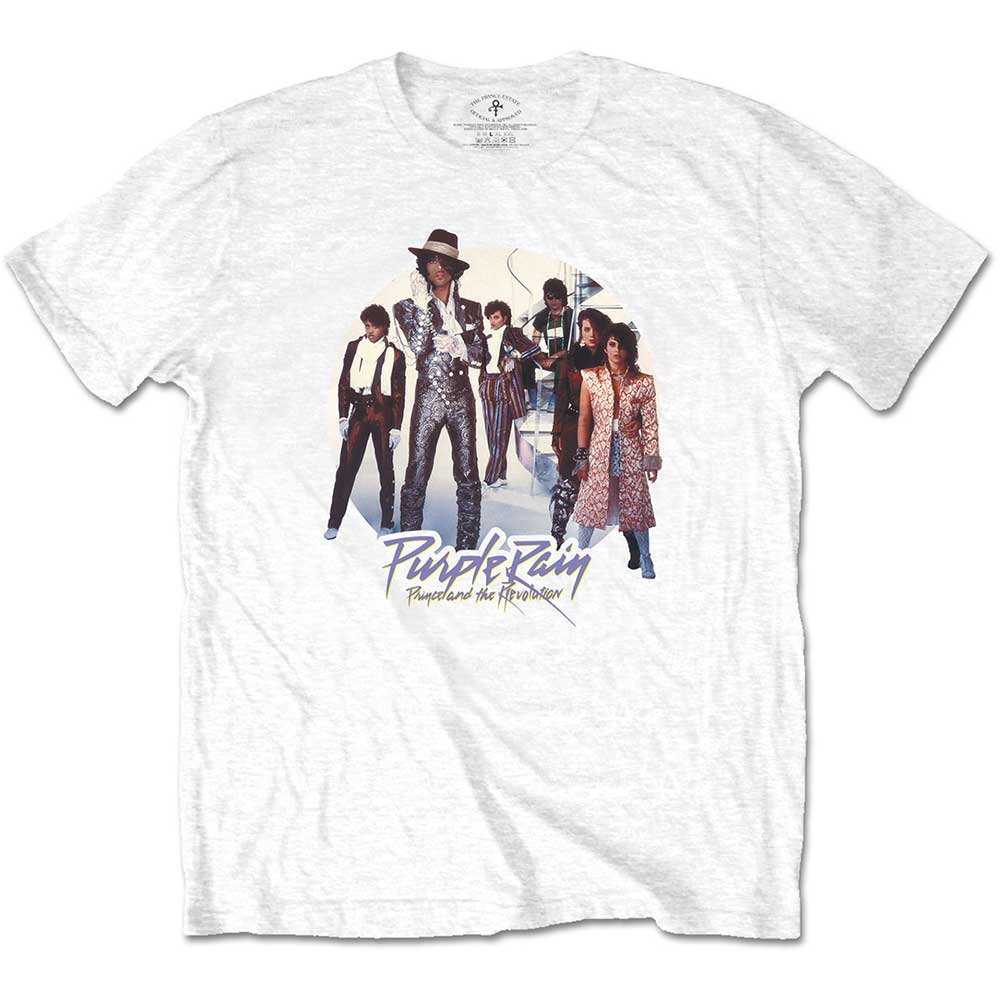 Tričko Prince - Purple Rain Circle, Unisex,Biela,XXL