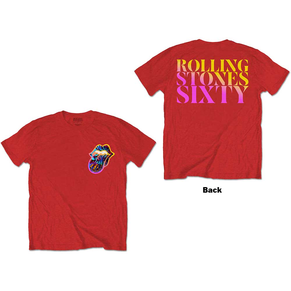Tričko The Rolling Stones - Sixty Gradient Text, Unisex,Červená,XXL