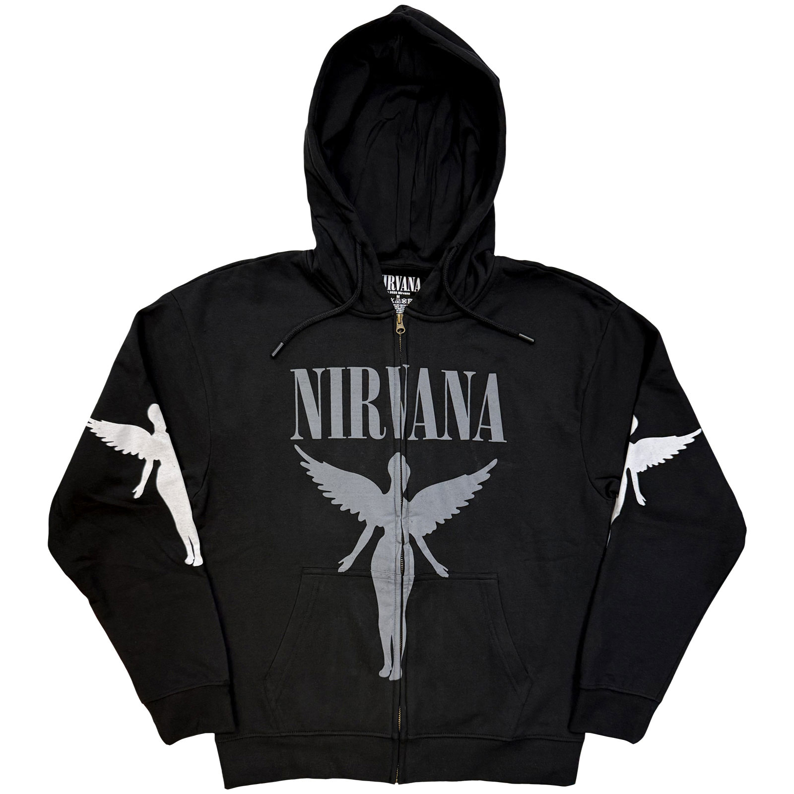 Mikina na zips Nirvana - In Utero Mono, Unisex,Šedá,XXL