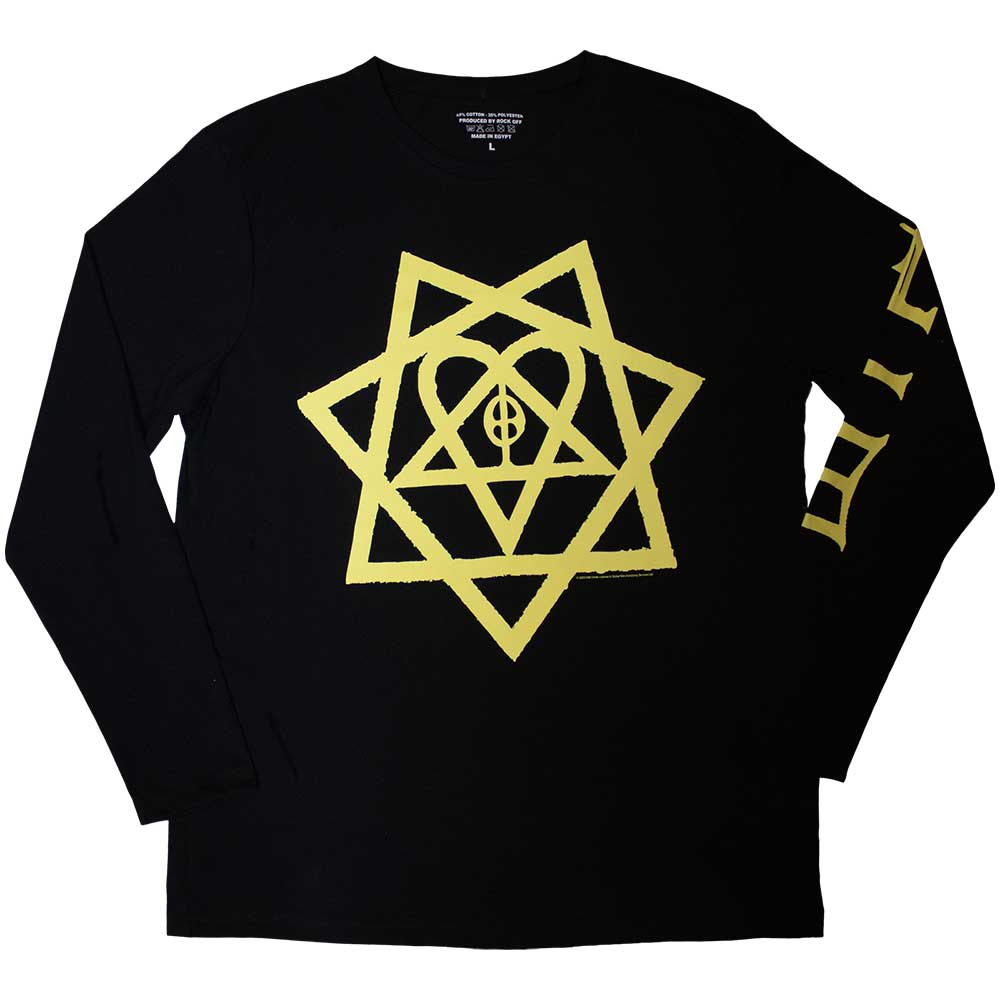 Tričko s dlhým rukávom HIM - Heartagram Honeycomb, Unisex,Čierna,XXL