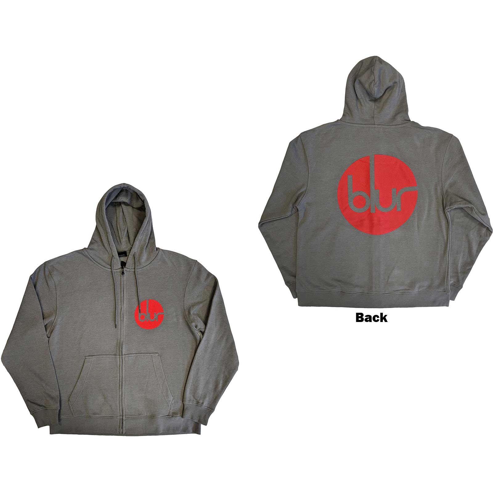 Mikina na zips Blur - Circle Logo, Unisex,Šedá,XXL