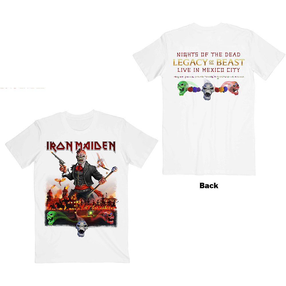 Tričko Iron Maiden - Legacy of the Beast Live In Mexico City, Unisex,Biela,XXL