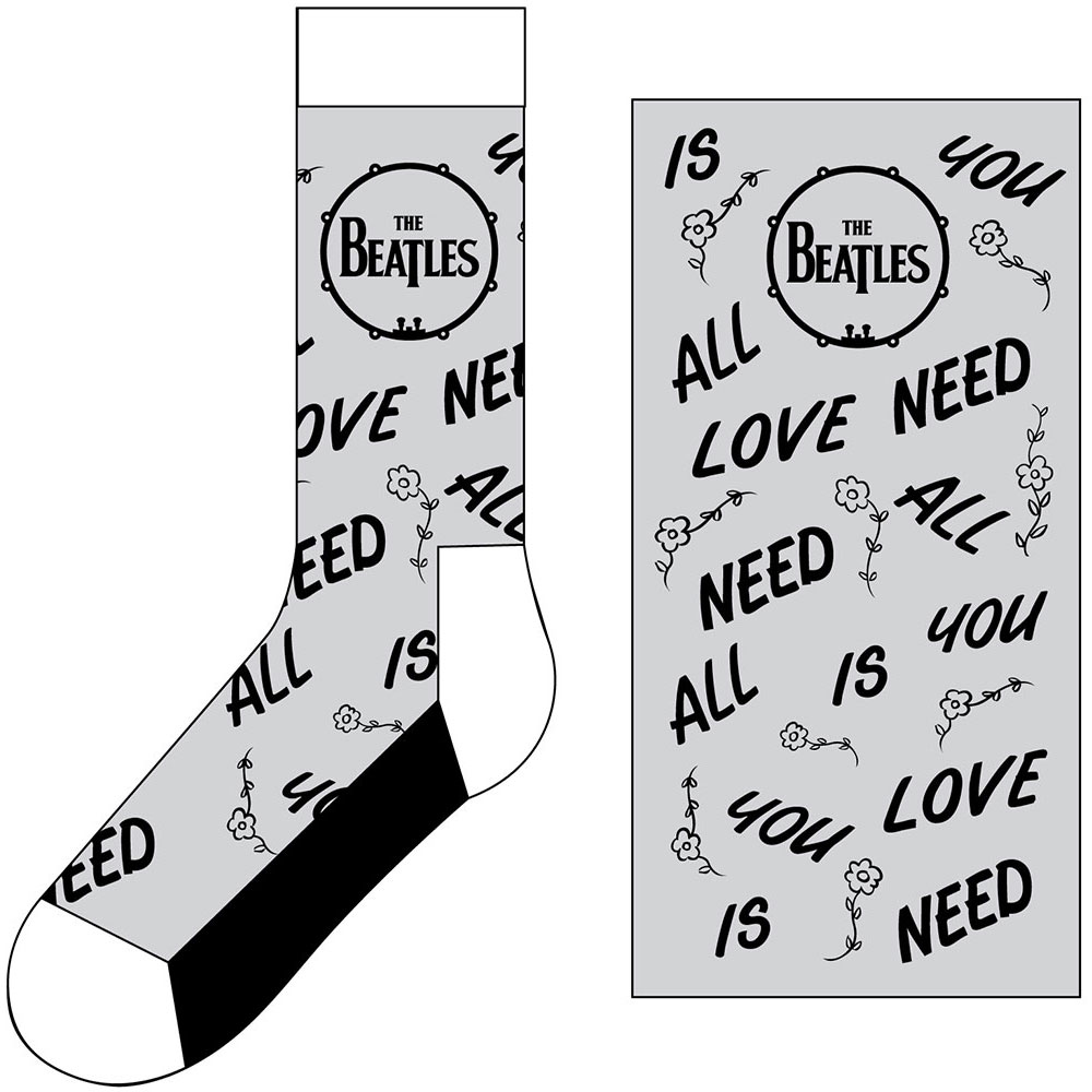 Ponožky The Beatles - AYNIL & Drum, Unisex,Šedá,UK 7 - 11