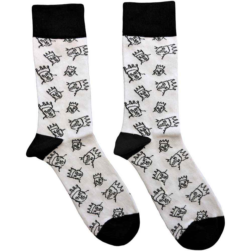Ponožky Biggie Smalls - Hand-Drawn, Unisex,Biela,UK 7 - 11